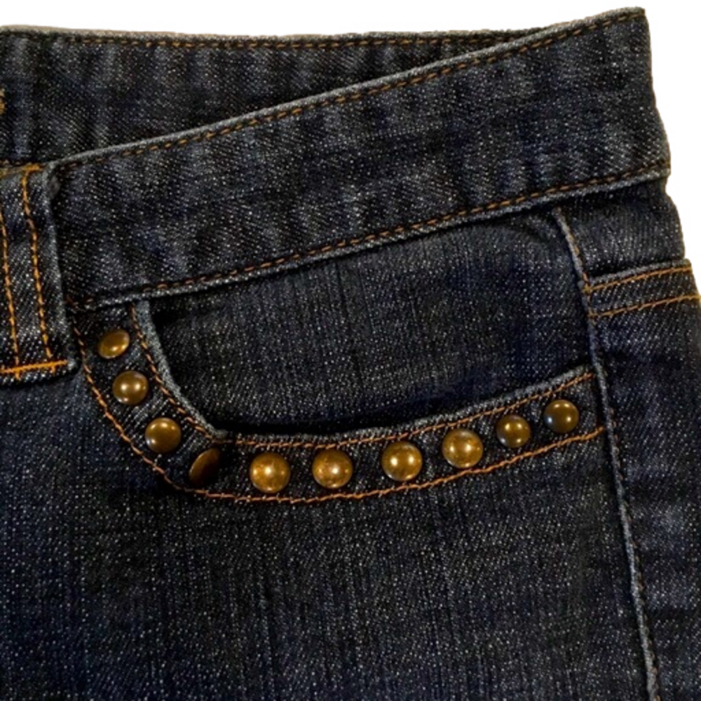 Michael Kors Denim Studded Bermuda Shorts Sz 4 - Picture 6 of 7